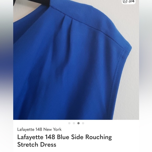 Lafayette 148 New York Royal Blue Midi Dress sz 14 - Picture 5 of 6
